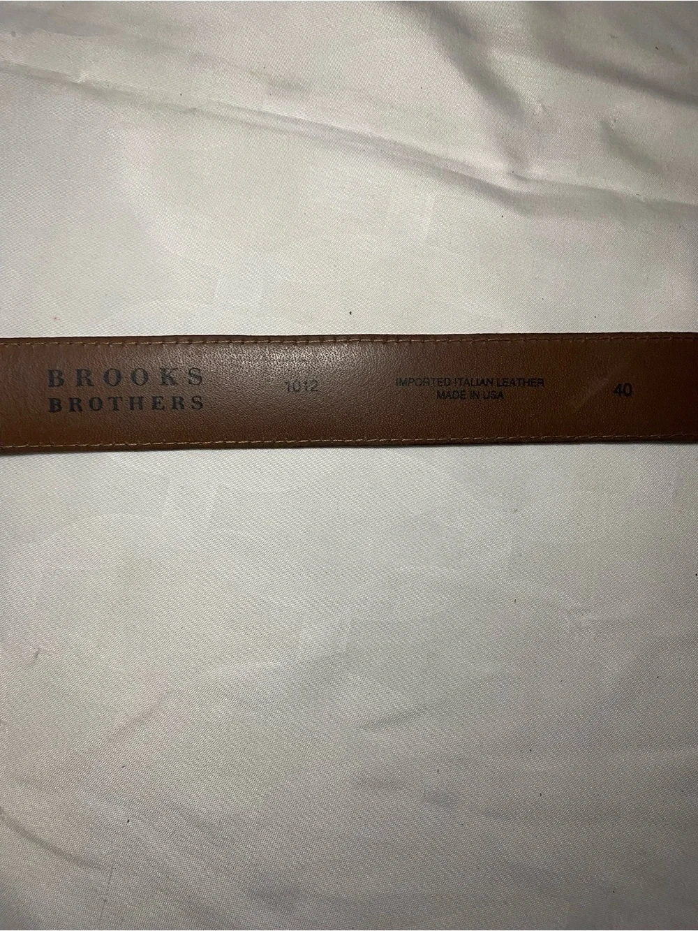 Brooks Brothers Dark Brown Leather Belt with Brass Buckle